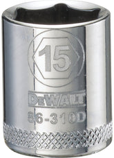 DeWALT DWMT86310OSP Hand Socket, 15 mm Socket, 3/8 in Drive, 6-Point, Vanadium Steel, Polished Chrome